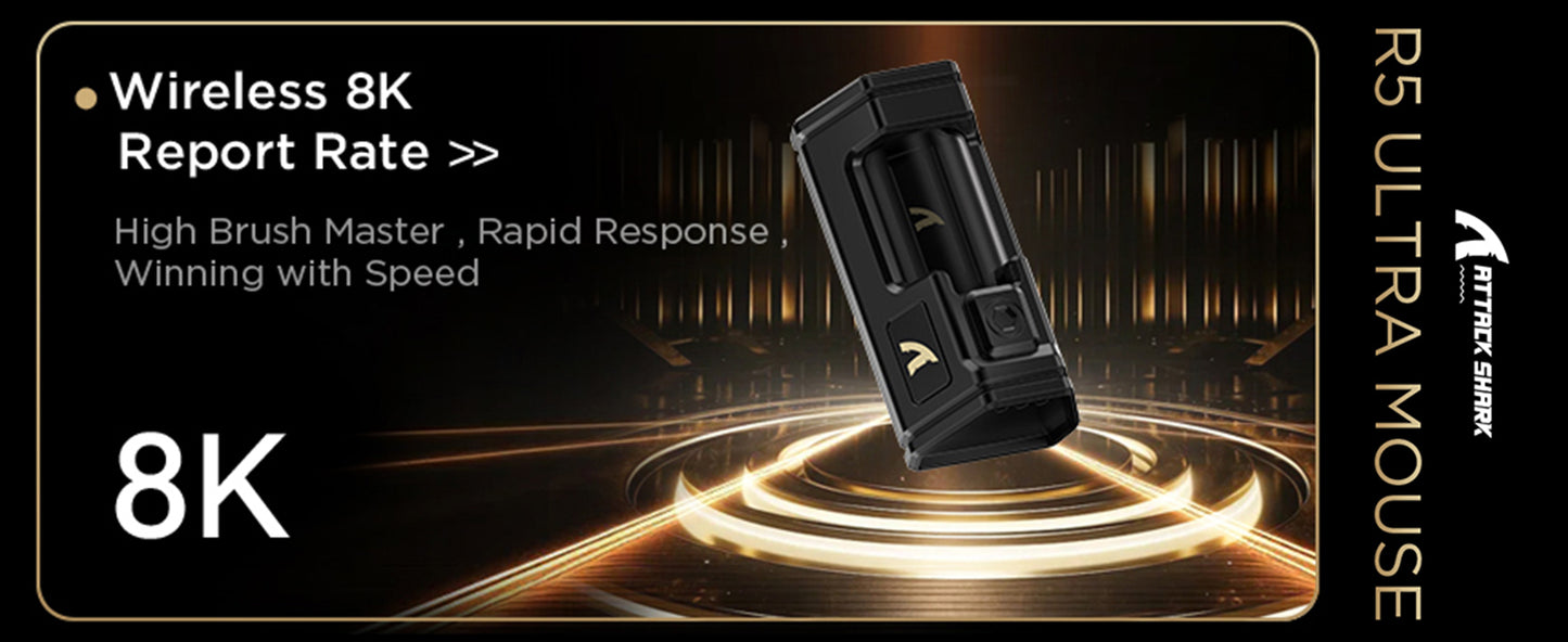 ATTACK SHARK R5 Ultra 39g Carbon Fiber 8000Hz Wireless Gaming Maus