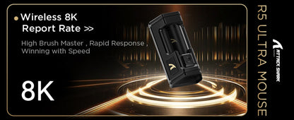 ATTACK SHARK R5 Ultra 39g Carbon Fiber 8000Hz Wireless Gaming Maus