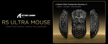 ATTACK SHARK R5 Ultra 39g Carbon Fiber 8000Hz Wireless Gaming Maus