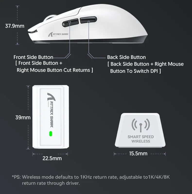 Attack Shark R6 8k Wireless Gaming Maus