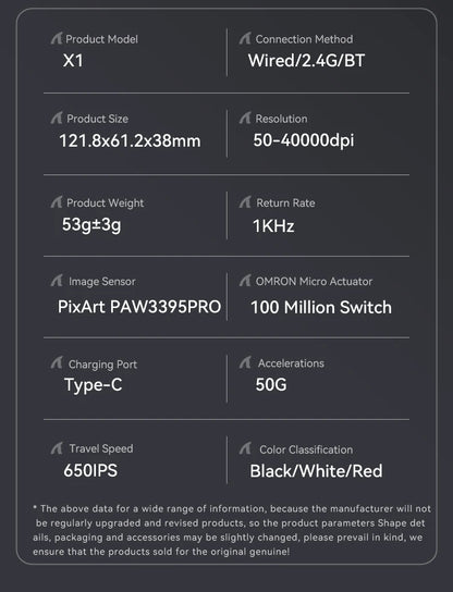 ATTACK SHARK X1 Wireless Gaming Maus