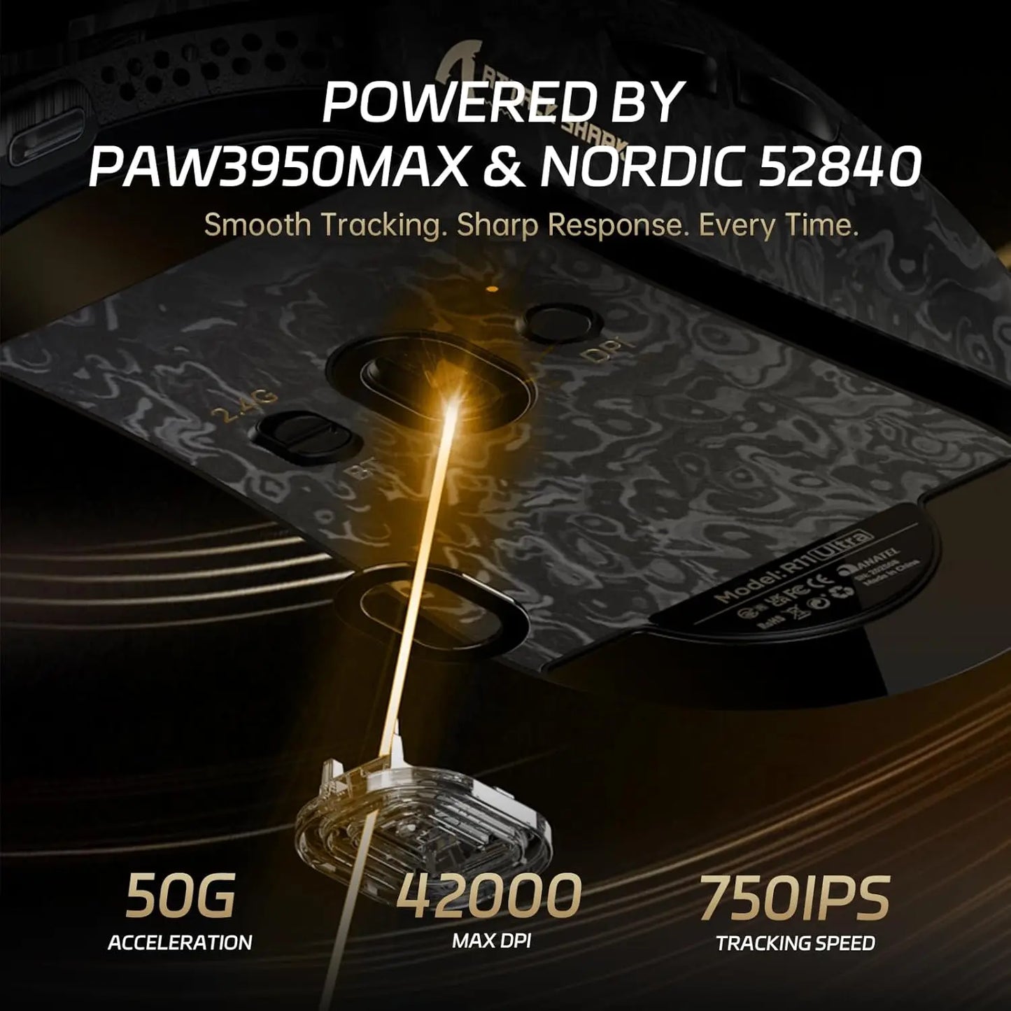 ATTACK SHARK R11 ULTRA 49g Carbon Fiber 8000Hz Wireless Gaming Maus