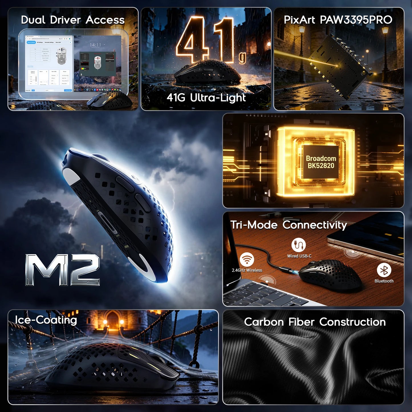 MAMBASNAKE M2 Ultra-Lightweight Wireless Gaming Maus