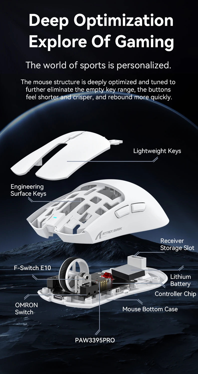 ATTACK SHARK X1 Wireless Gaming Maus