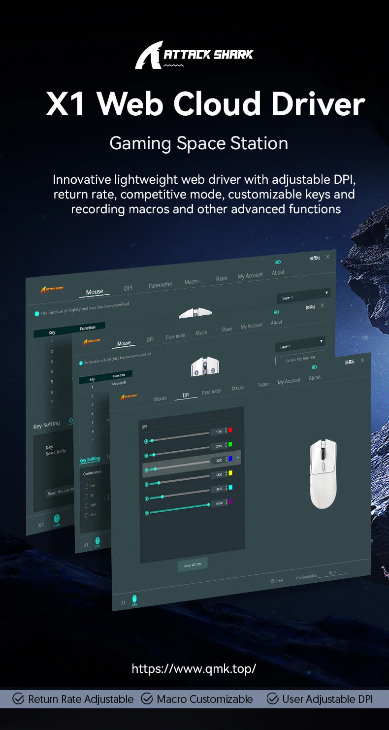 ATTACK SHARK X1 Wireless Gaming Maus