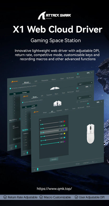ATTACK SHARK X1 Wireless Gaming Maus