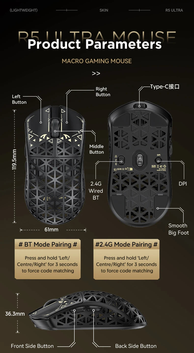 ATTACK SHARK R5 8K Wireless Gaming Mouse