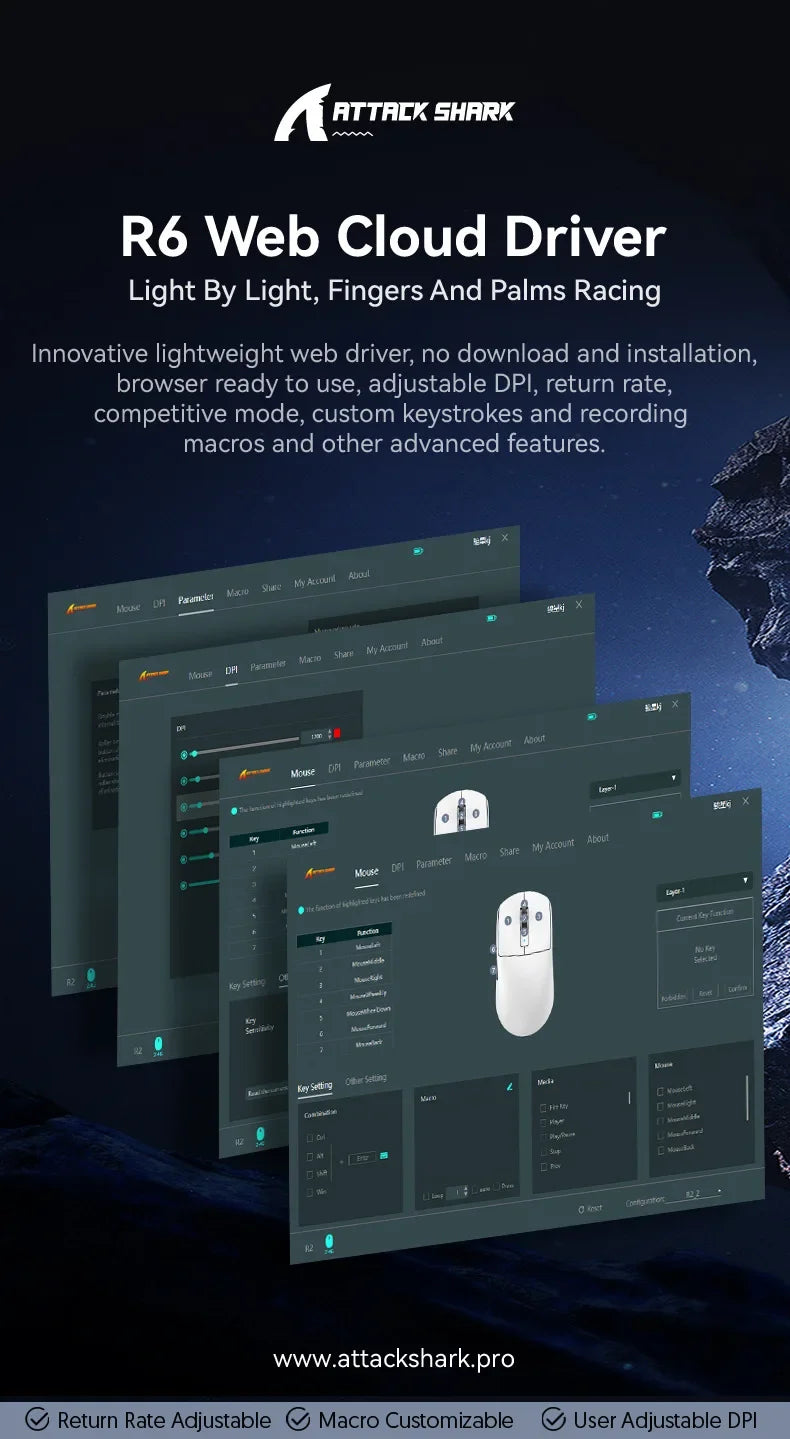 Attack Shark R6 8k Wireless Gaming Maus