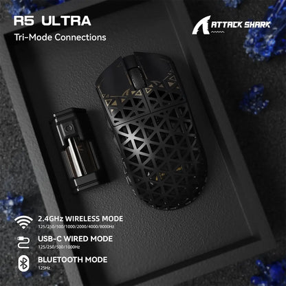 ATTACK SHARK R5 Ultra 39g Carbon Fiber 8000Hz Wireless Gaming Maus