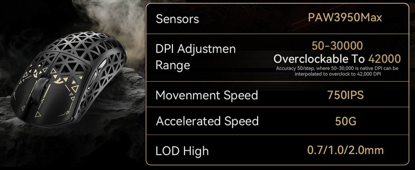 ATTACK SHARK R5 Ultra 39g Carbon Fiber 8000Hz Wireless Gaming Maus